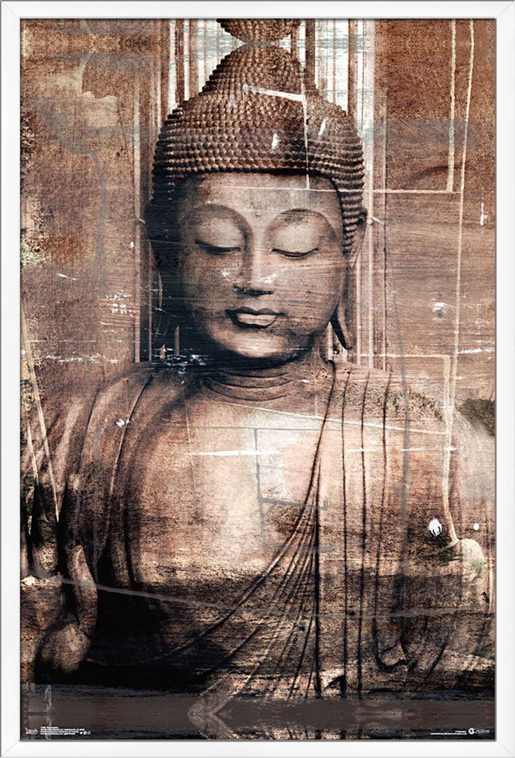 Thai Buddha Wall Poster, 22.375" x 34", Framed