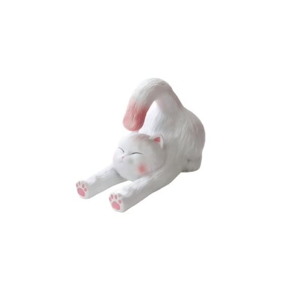 Thai Cat Phone Stand Holder - Cute Pink Desk Accessory with Smooth Curves & Perked Ears for Home Office, Bedside Table or Study Use
