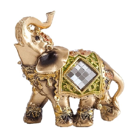Thai Ceremonial Elephant Statue Figurine Bring Good Luck Wealth Feng Shui Resin Sculpture Home Office Desk Decoration