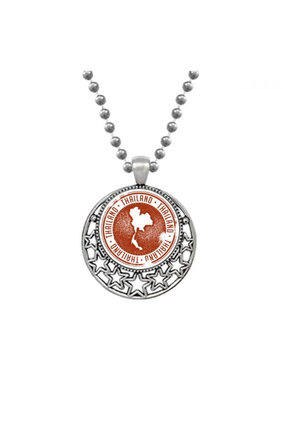 Thai Culture I Love Thailand Map Necklaces Pendant Retro Moon Stars Jewelry