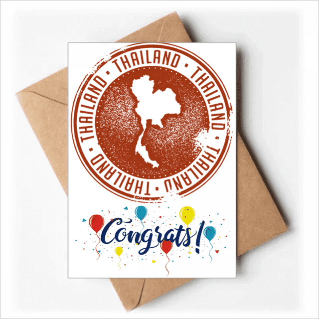 Thai Culture I Love Thailand Map Wedding Cards Congratulations Greeting