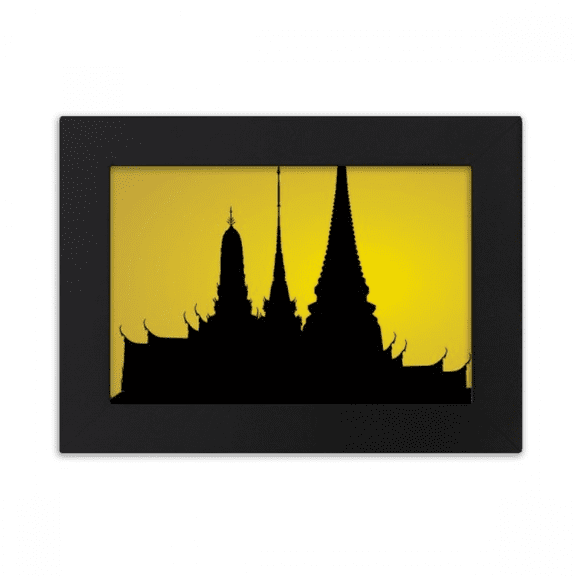 Thai Culture Shadow Temple Desktop Photo Frame Ornaments Picture Art Painting