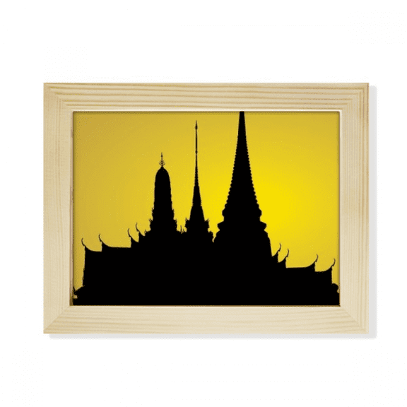 Thai Culture Shadow Temple Desktop Photo Frame Picture Art Decoration Painting 6x8 inch