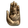 thumbnail image 1 of Thai Decor Palm Buddha Beautiful Handcrafted Antique Blessing Palm Buddha Idol Statue Decorative Showpiece (Gold), 1 of 6