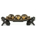 thumbnail image 1 of Thai Elephant Tray Carved Rain Tree Wooden Candle Holder, 1 of 6