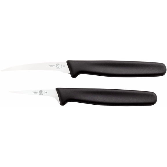 Thai Fruit Carving Knife Set, 2 Inch & 2.5 Inch, Black Handles