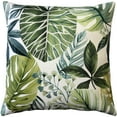 thumbnail image 1 of Thai Garden Green Leaf Throw Pillow 20x20 Inch Cotton with Polyfill Insert, 1 of 2
