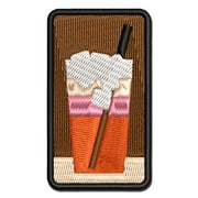 Thai Iced Tea Beverage Drink Applique Multi-Color Embroidered Hook & Loop Patch - 2.0 Inch Mini