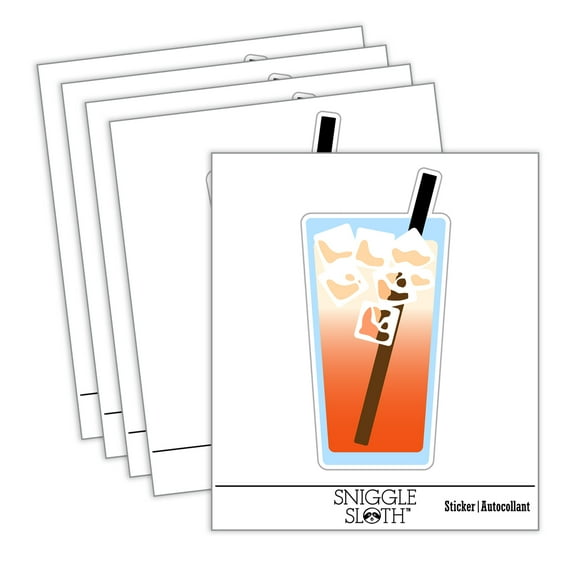 Thai Iced Tea Beverage Drink Car Window Bumper Water Bottle Phone Tablet Laptop Waterproof Vinyl Decal Sticker Set 5-Pack - Gloss Finish - 2.0"