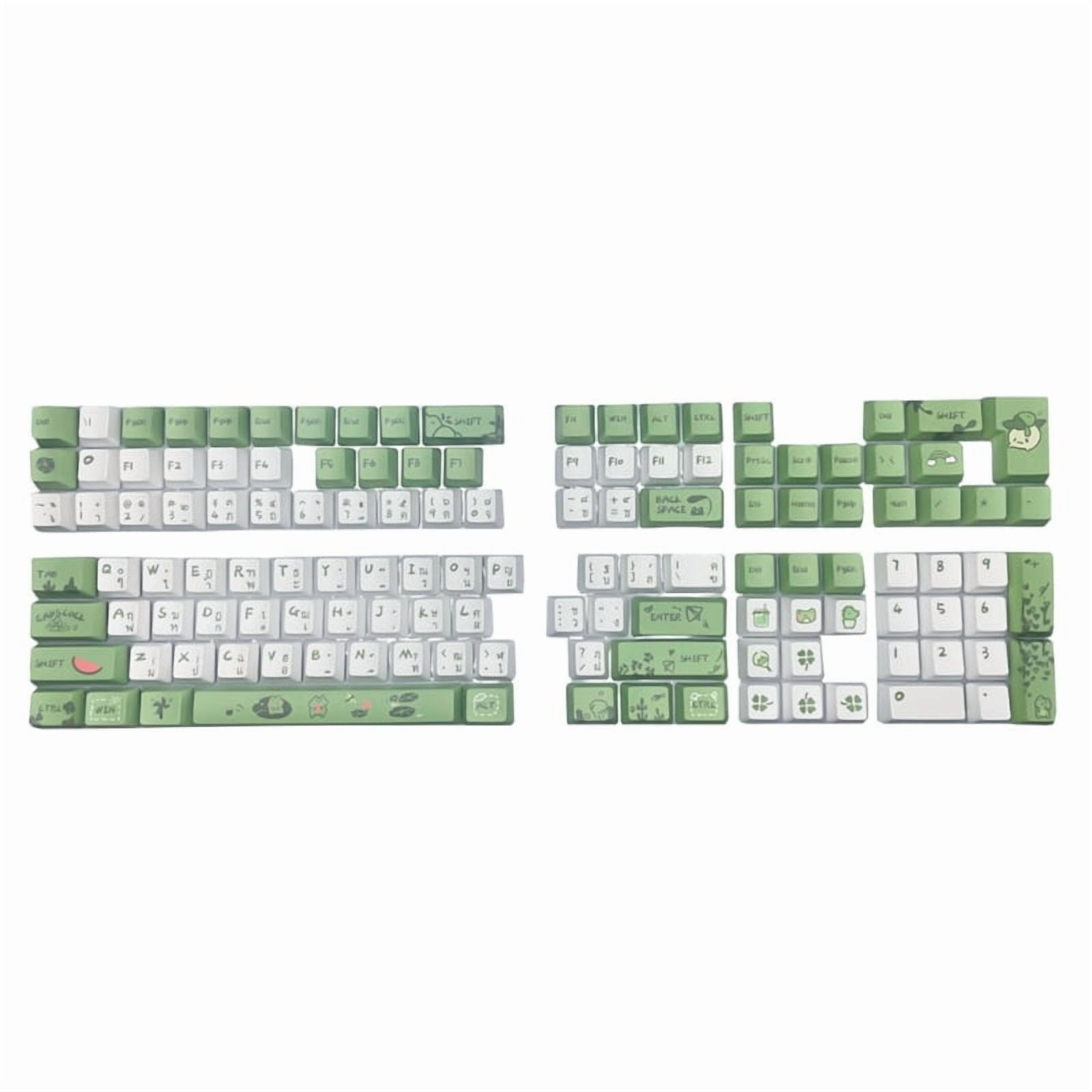 Thai Keycaps Frog Theme Keycaps Set, DA/OEM Profile PBT Dye Sublimation for 61/64/68/75/87/98/104 Mechanical Keyboard