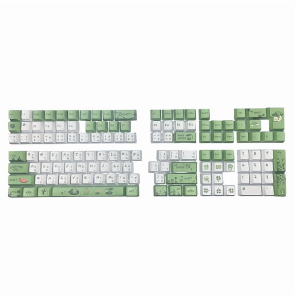 Thai Keycaps Frog Theme Keycaps Set, DA/OEM Profile PBT Dye Sublimation for 61/64/68/75/87/98/104 Mechanical Keyboard