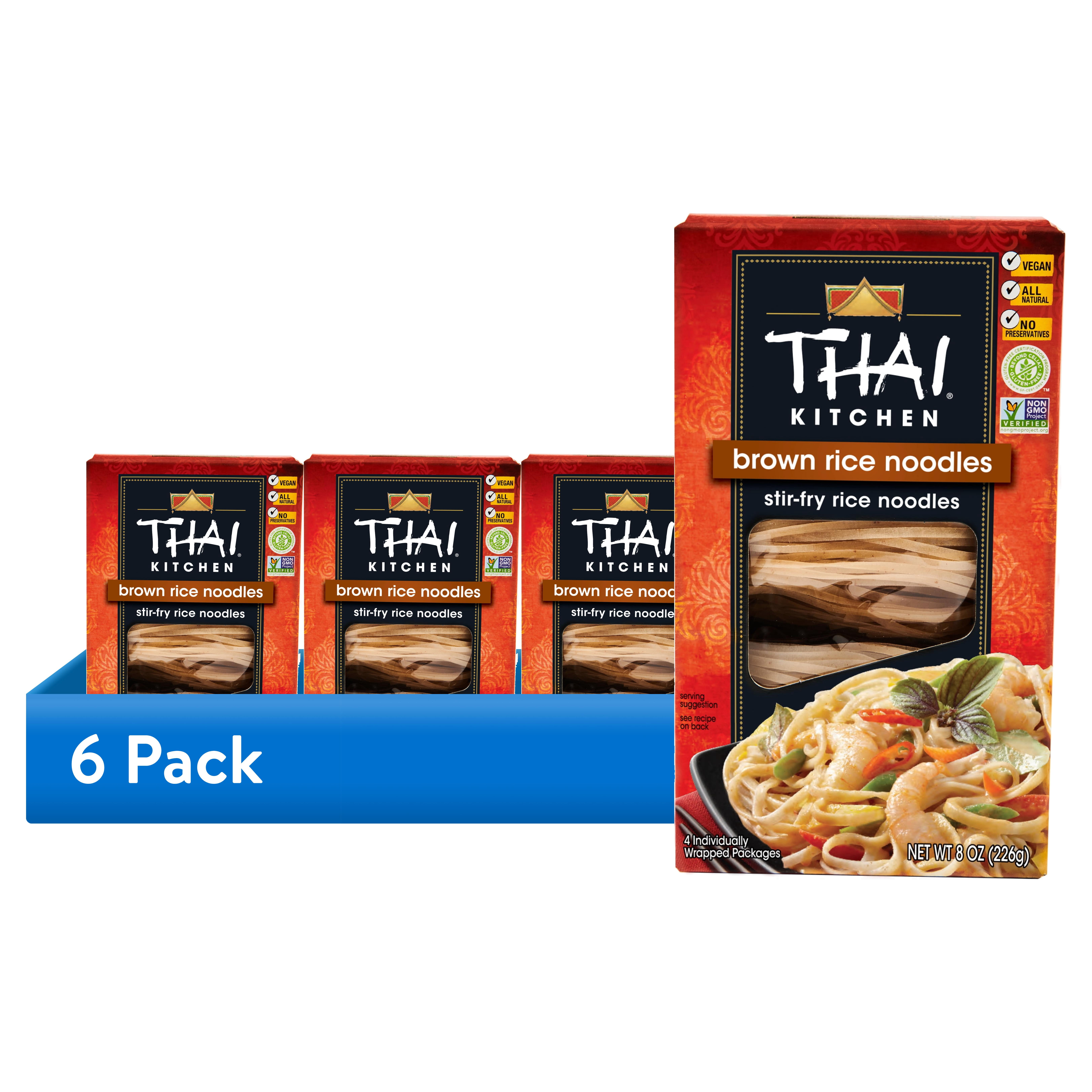 (6 pack) Thai Kitchen Gluten Free Gluten Free Brown Rice Noodles, 8.0 oz Box
