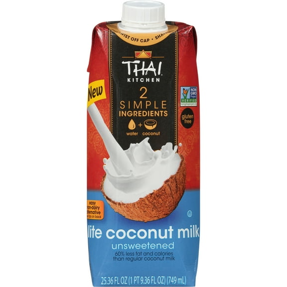 Thai Kitchen Non-GMO Gluten Free Lite Coconut Milk, 25.36 fl oz Brick