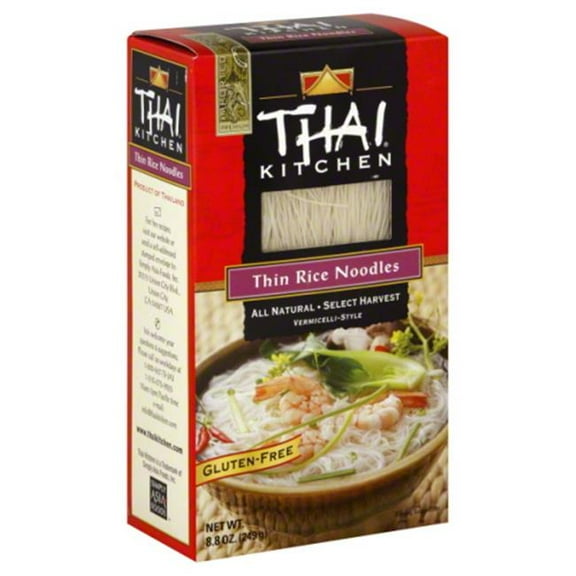 Thai Kitchen Noodle Rice Thin-8.8 OZ - Pack of 12 - All Natural Gluten-Free Vegan