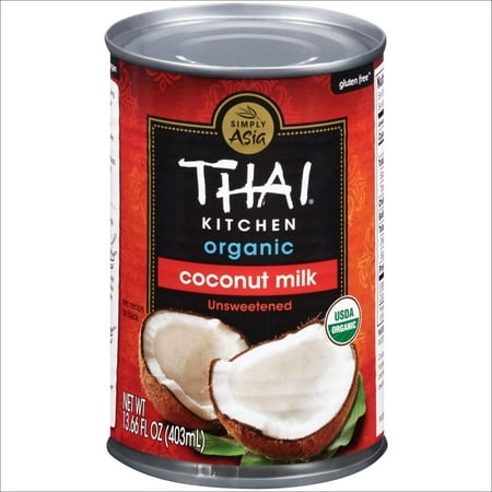 Thai Kitchen Organic Coconut Milk, 13.66 fl oz (Pack of 6, Unsweetened Dairy Free Milk) Pack of 6