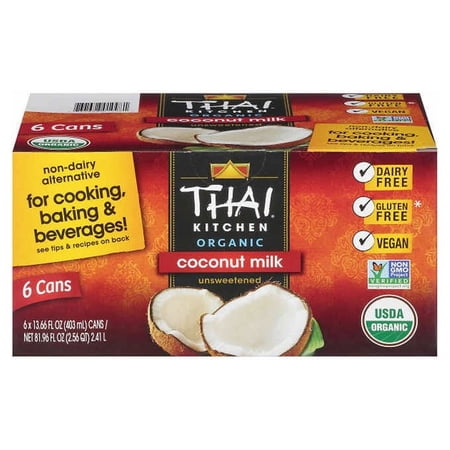 Thai Kitchen Organic Coconut Milk, Unsweetened, 13.66 fl oz, 6-count