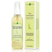 Thai Lemongrass Linen and Room Spray, Natural Air Freshener Made with Pure Lemongrass Essential Oil, Bathroom Air Freshener or Calming Pillow Spray 4 Fl Oz (Pack of 1) Lemongrass