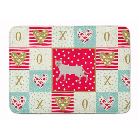 Thai Lilac Cat Love Machine Washable Memory Foam Mat Red