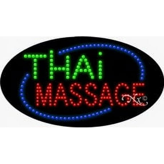 Thai Massage Flashing & Animated LED Sign (High Impact, Energy Efficient)