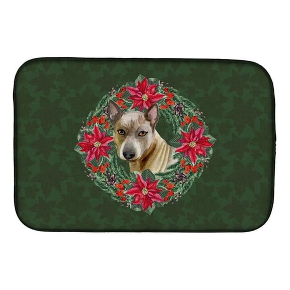 Thai Ridgeback Poinsetta Wreath Dish Drying Mat