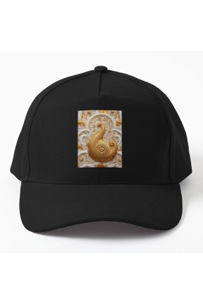 Thai Snail Pattern Baseball Cap, Kanok-Inspired Mollusk Graphic Design, Classic Hat