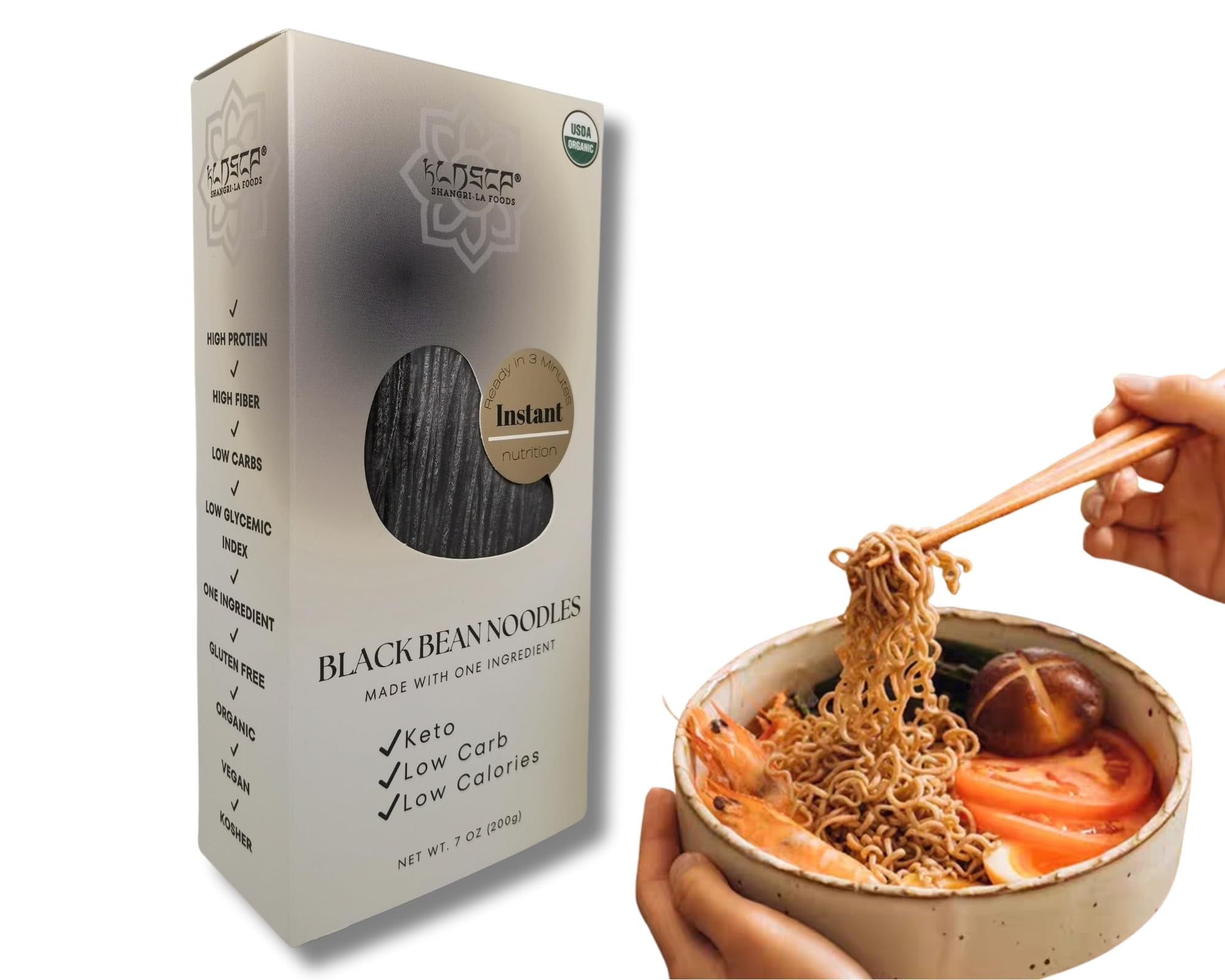 KLDSCP Organic Black Bean Spaghetti Pasta - High P