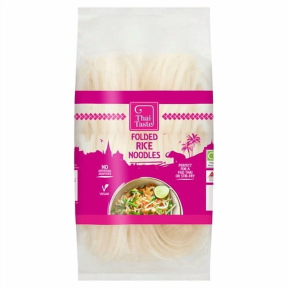 Thai Taste Folded Rice Noodles 200g, British Import (Pack of 3)