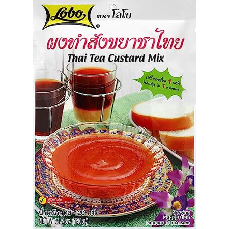 Thai Tea Custard Dessert Mix (Pack Of 3) - Traditional Thailand Tea Mix Custard- Easy To Prepare Mix