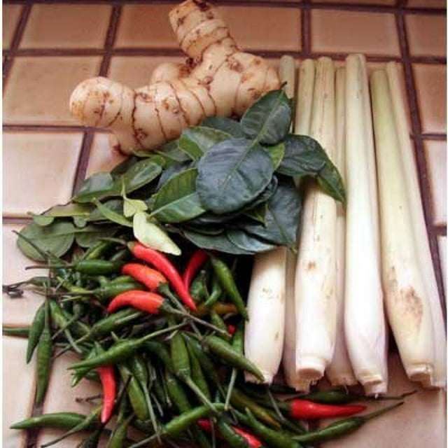 Fresh Lemongrass and Kaffir Lime Leaves for Tom Yum