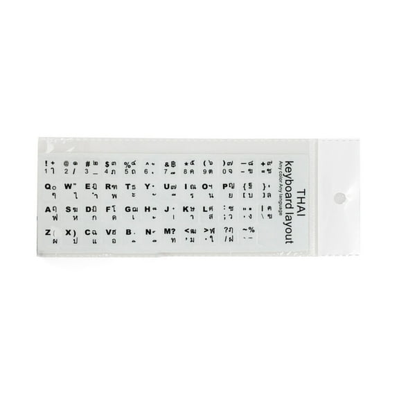 Thai and English Keyboard Sticker Kepcap Letters with Black / White Characters