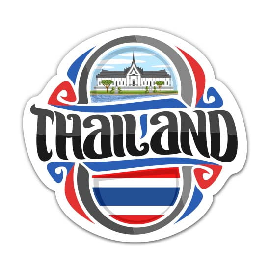 Thailand - 3" Vinyl Sticker - For Car Laptop Water Bottle Phone - Waterproof Decal