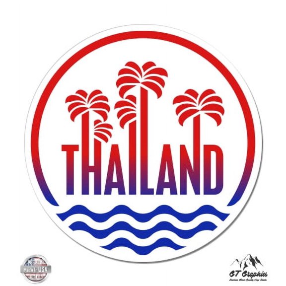 Thailand - 8" Vinyl Sticker - For Car Laptop I-Pad - Waterproof Decal