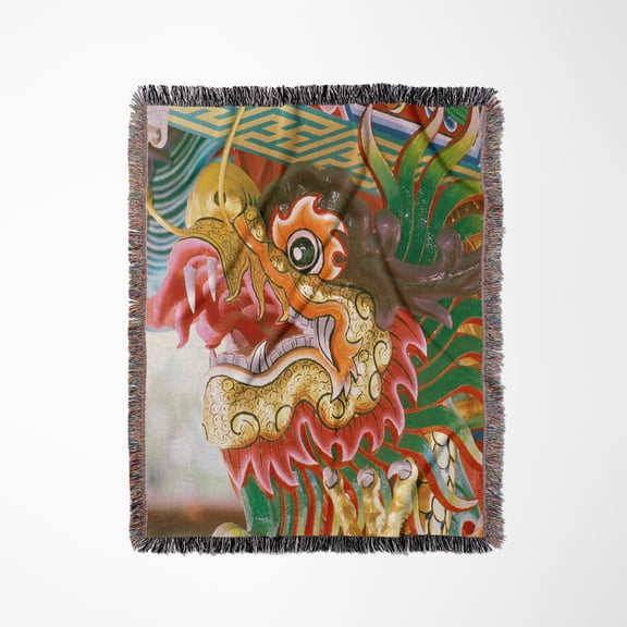 Thailand, Bangkok. Dragon In Chinese Temple.-As36 Ryo0190 - Russell Young, Woven Blanket