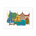 thumbnail image 1 of Thailand Bangkok Watercolor Photo Mount Frame Picture Art Painting Desktop 5x7 inch, 1 of 4