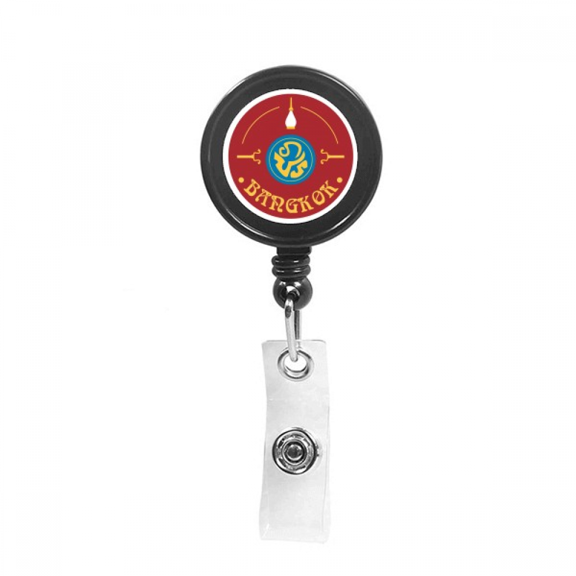 Thailand Culture Special Character Shield Retractable Keychain Badge Holder ID Badge