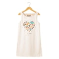 thumbnail image 1 of Thailand Icons Heart Print Vintage 100% Cotton Linen Mini Shift Dress WDS_01 14, 1 of 1