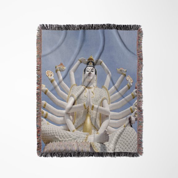 Thailand, Ko Samui, Wat Plai Laem, Kwan Yin -As36 Cmi0089 - Cindy Miller Hopkins, Woven Blanket