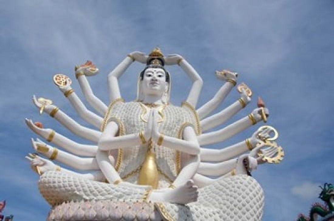 Thailand Ko Samui Wat Plai Laem Kwan Yin Canvas Art - Cindy Miller Hopkins DanitaDelimont (26 x 17)