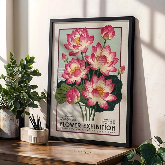 Thailand Lotus Flower Market Botanical Wall Art Decor Unframed Paper Print