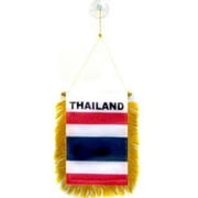 Thailand MINI BANNER FLAG GREAT FOR CAR & HOME WINDOW MIRROR HANGING 2 SIDE