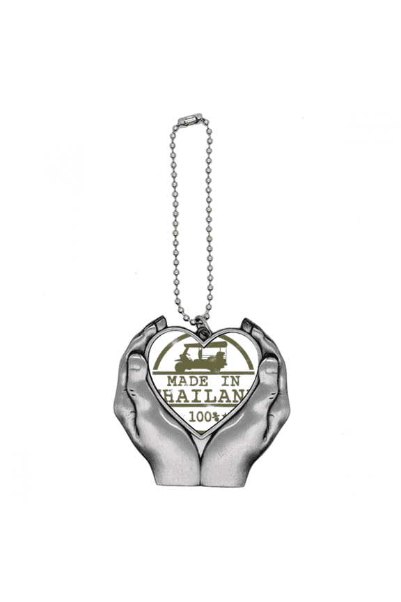 Thailand Make In Thailand Tractor Illustration Car Keychain Heart Pendant Ornament Charm