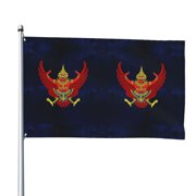 Thailand National Emblem 4x6 Feet Flag Polyester Double Stitched With Grommets For Outdoor Indoor Decor