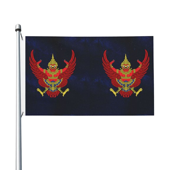 Thailand National Emblem Flag Flag 3x5ft Double-Sided Printing Indoor/Outdoor Decorative Banner National Flag