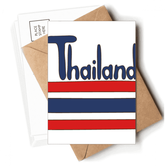 Thailand National Flag Red Blue Pattern Postcards Envelopes Blank Note Cards Mailing