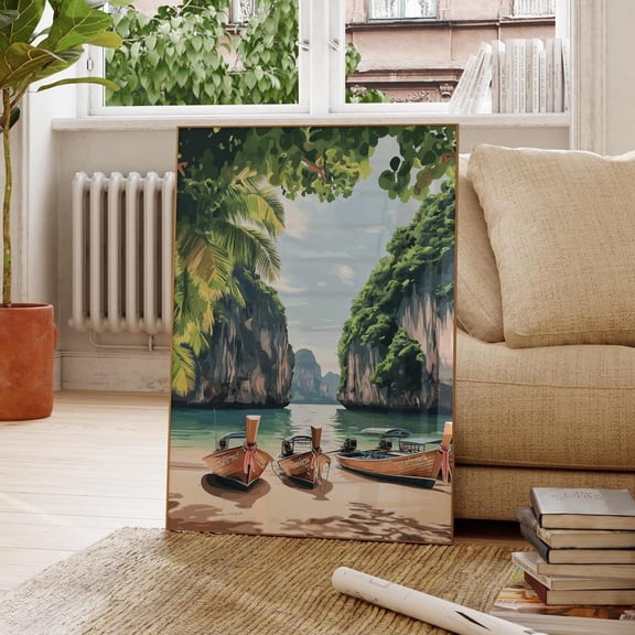 Thailand Phuket Poster, Phi Phi Island Poster, Valentines Day Gift,Wall Art Travel Poster,Thailand Wall Art,Coastal Poster Home Decor, 12x18 UNFRAMED