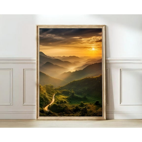 Thailand Print Asia Wall Art Chiang Mai Poster Bangkok Travel Poster Nature Print Thailand Map Best Gift Mountains Print , Decor For Living Room Bedroom, 16x24 UNFRAMED