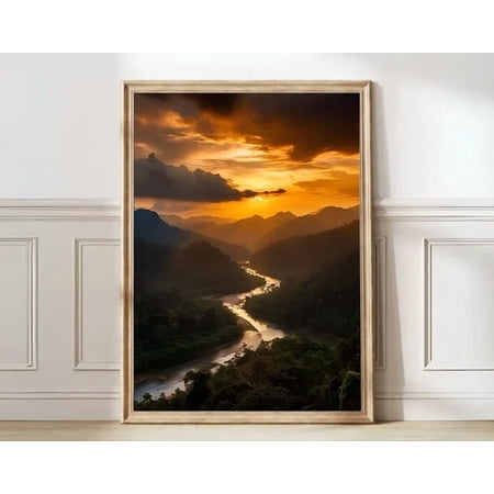 Thailand Print Asia Wall Art Chiang Mai Poster Bangkok Travel Poster Sunset Home Decor Vintage Art Print Cute Birthday Gift Wall Art