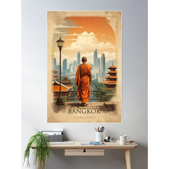 Thailand'S Timeless Beauty: Vintage Bangkok Poster Poster Wall Art, Modern Wall Decor For Living Room Bedroom, 8x12 UNFRAMED