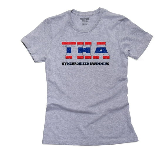 Thailand Synchronized Swimming - Olympic Games - Rio - Flag Women's Cotton Grey T-Shirt