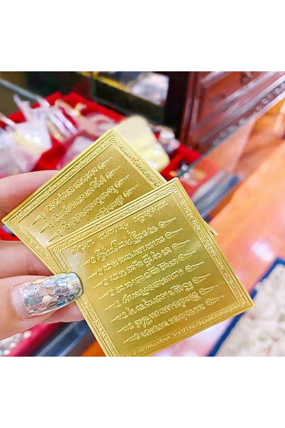 Thailand Temple Bless Safety Scripture Buddha God Card Pendant Amulet Bring Fortune Good Luck Protection Phone Stickers